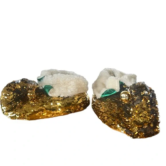 Dan Dee Collectors Choice sequined elf slippers with golden bells. Size Medium - Picture 8 of 13
